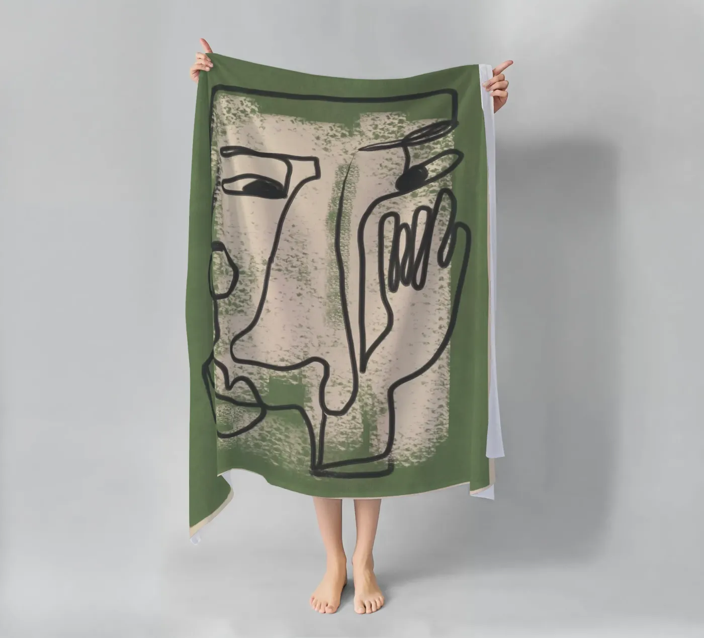 Minimal Face Impression 1 beach towel by Nadjaa