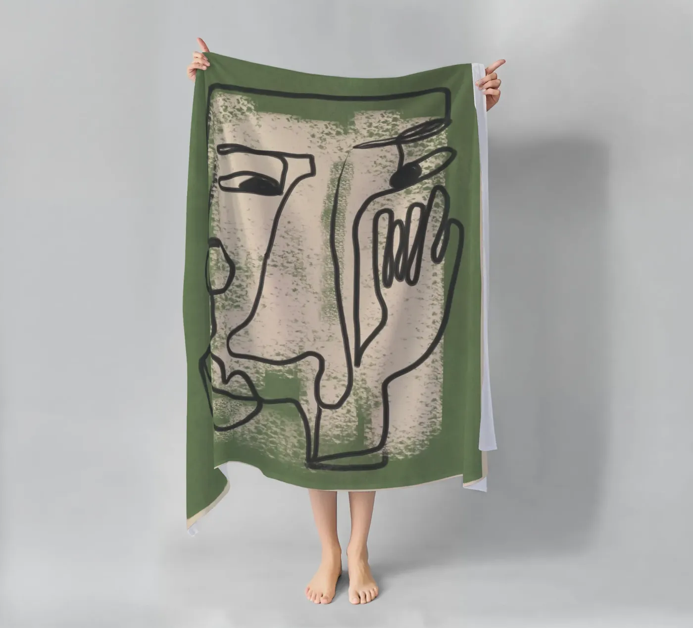 Minimal Face Impression 1 Strandtuch von Nadjaa