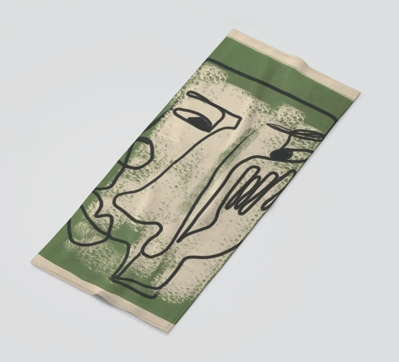 Minimal Face Impression 1 Strandtuch von Nadjaa