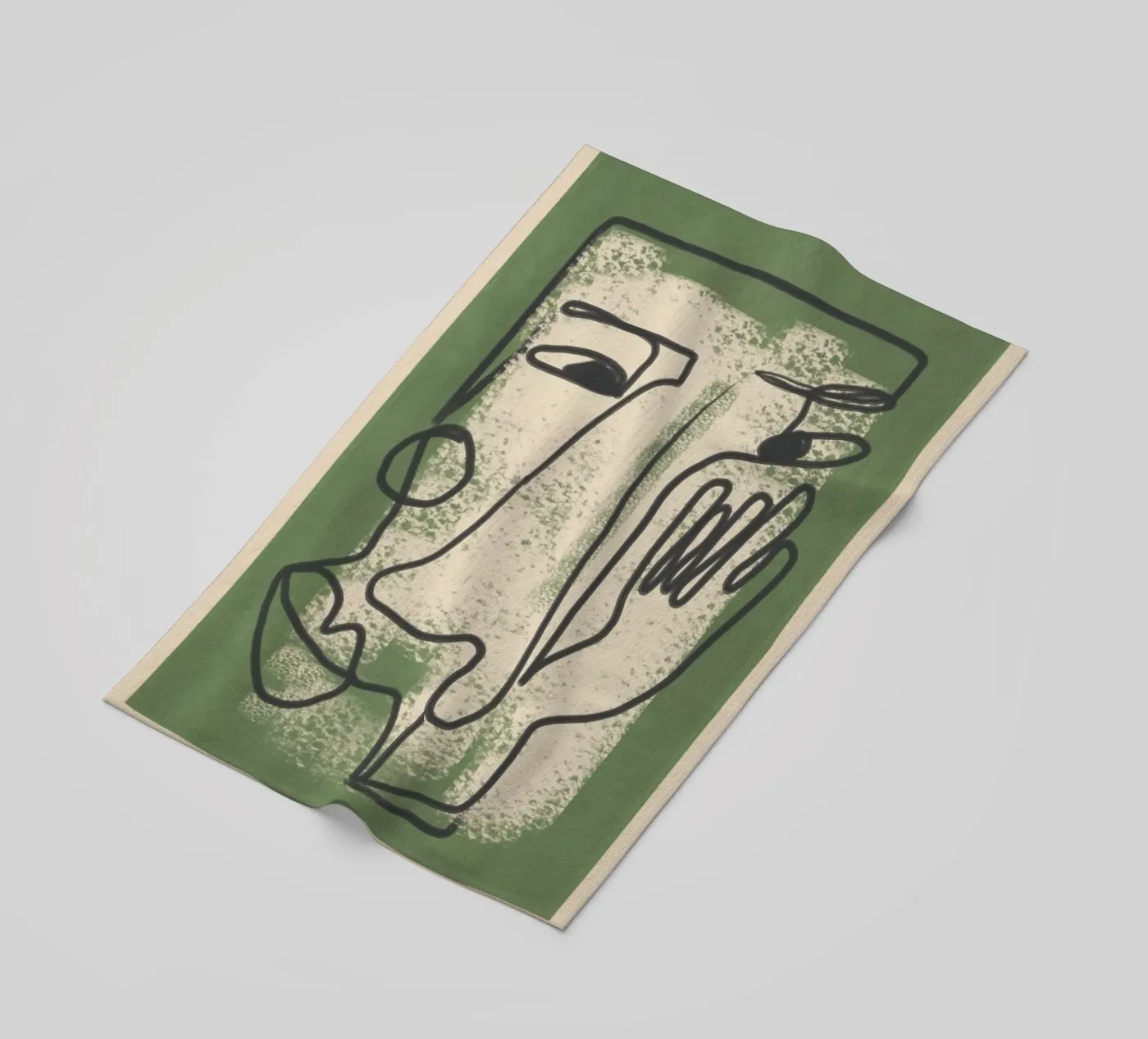 Minimal Face Impression 1 beach towel by Nadjaa