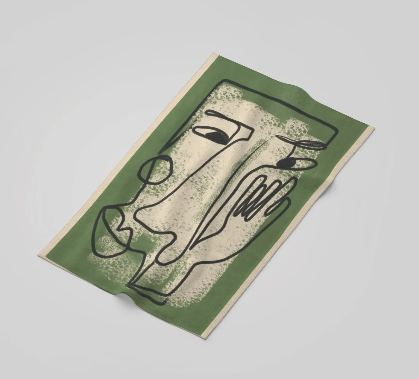 Minimal Face Impression 1 Strandtuch von Nadjaa