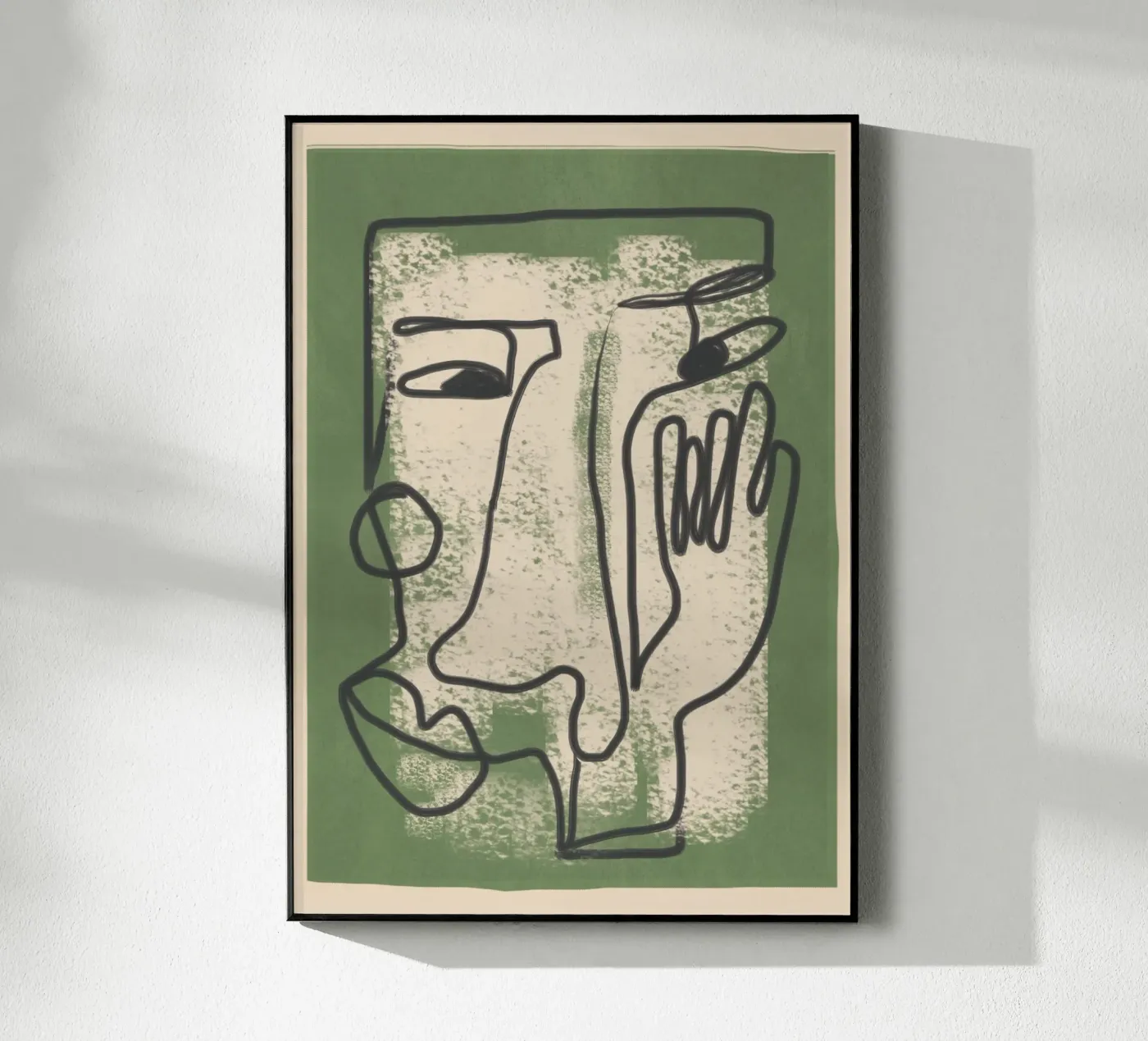 Minimal Face Impression 1 acryl van Nadjaa