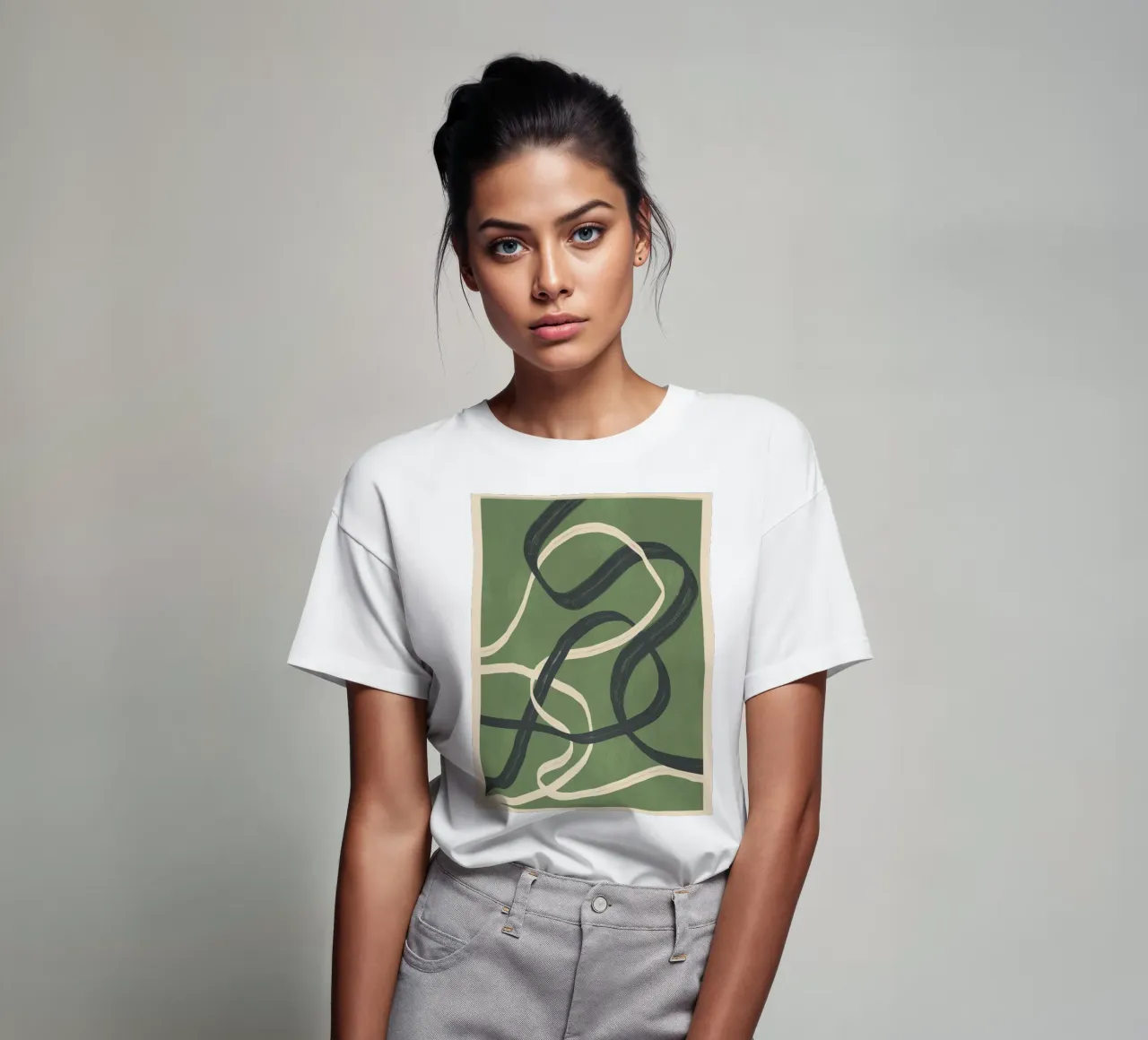 Minimal Abstract Lines Dance 1 t-shirt da Nadjaa
