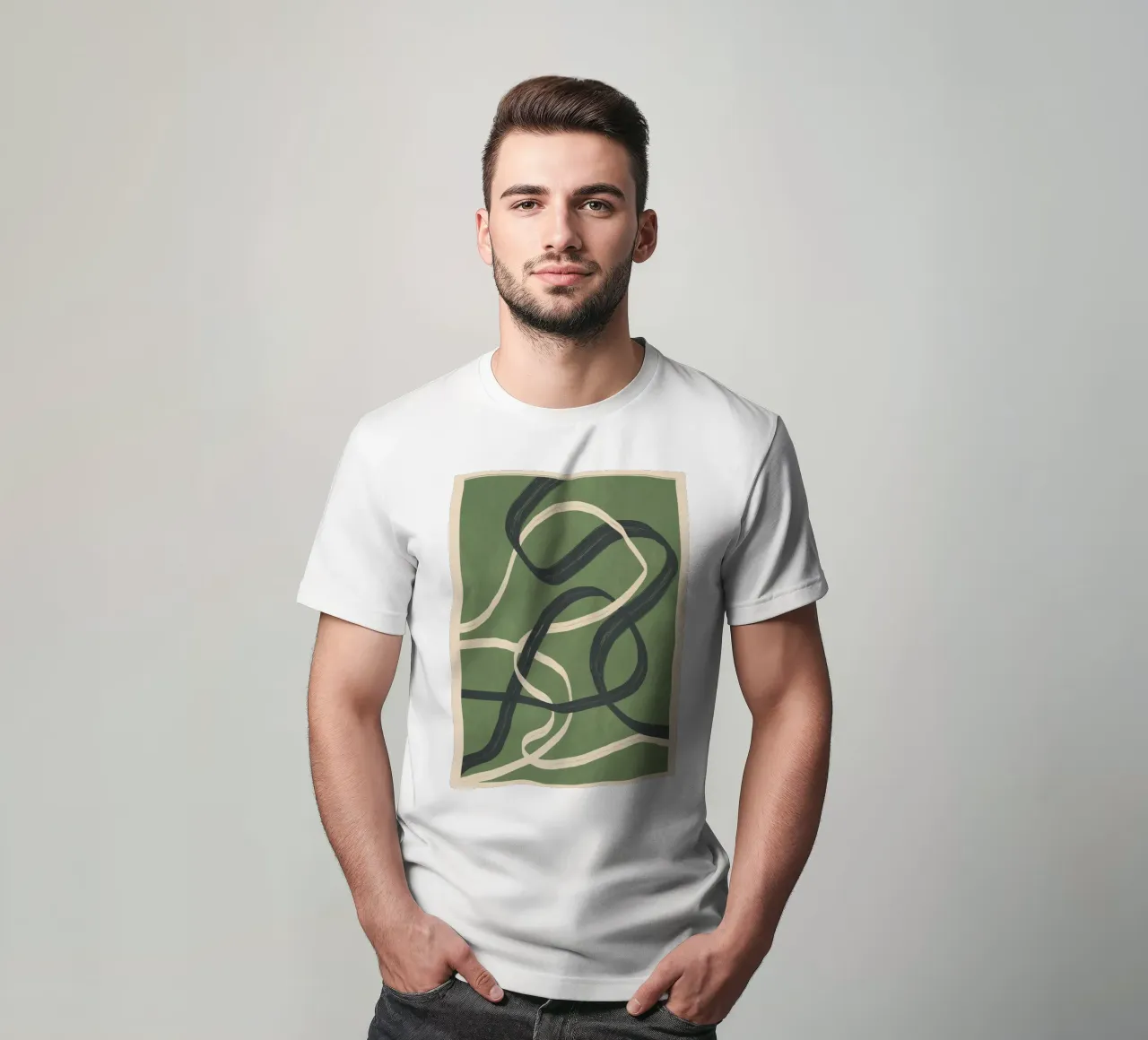 Minimal Abstract Lines Dance 1 t-shirt da Nadjaa