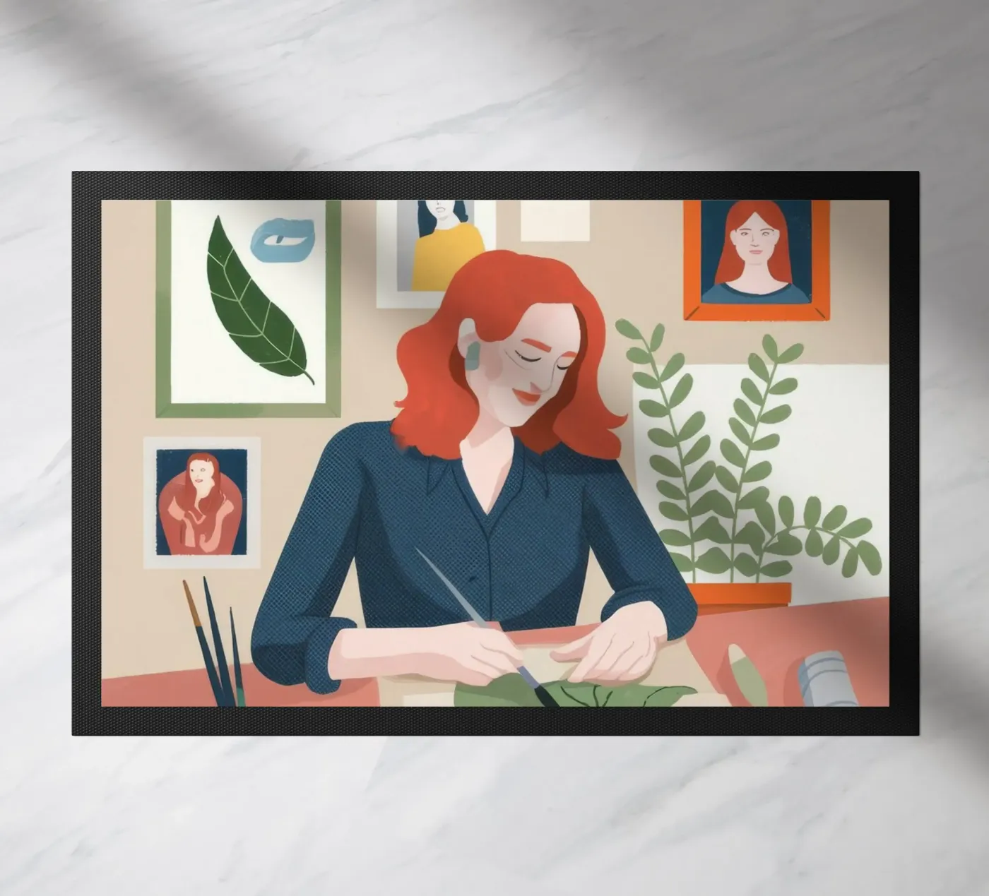 Botanical Workspace Harmony Fußmatte von Fine Sanctuary