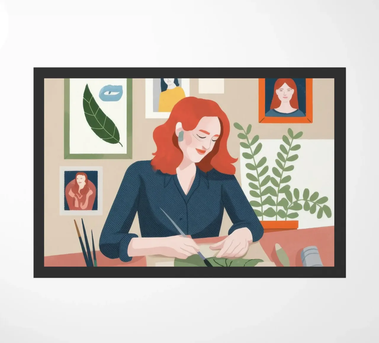 Botanical Workspace Harmony doormat by Fine Sanctuary