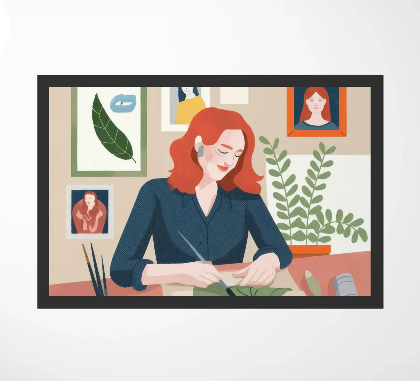 Botanical Workspace Harmony Fußmatte von Fine Sanctuary