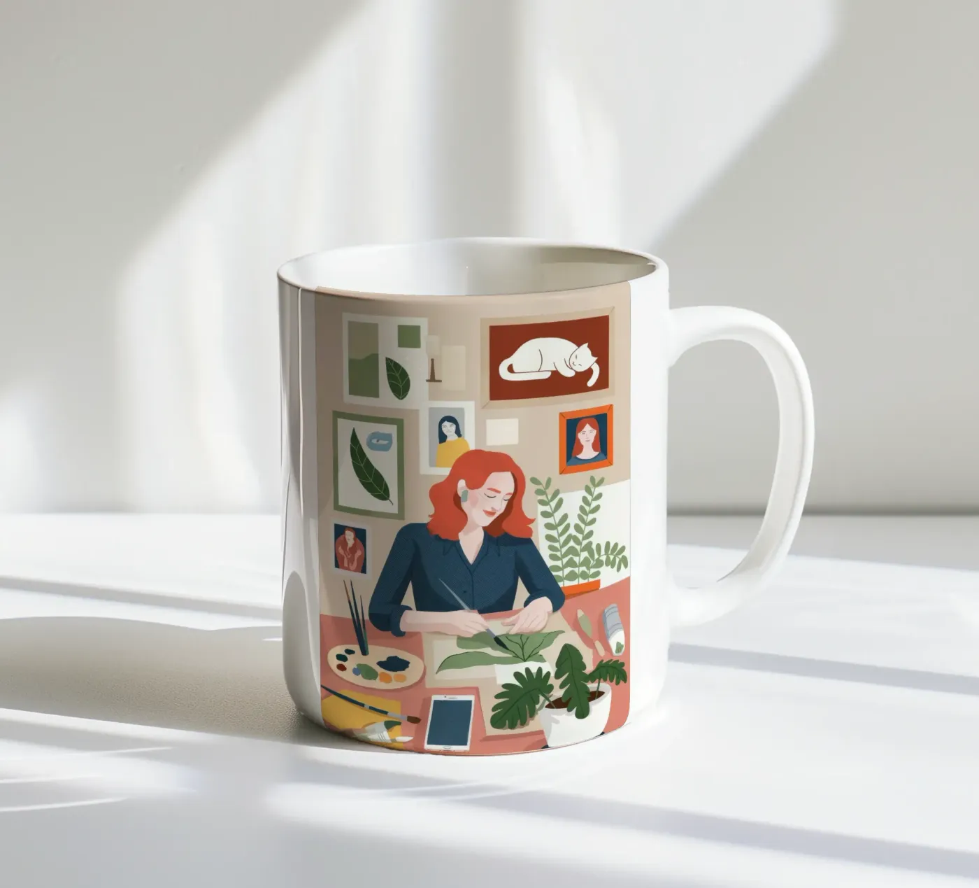 Botanical Workspace Harmony ceramic mug by Fine Sanctuary