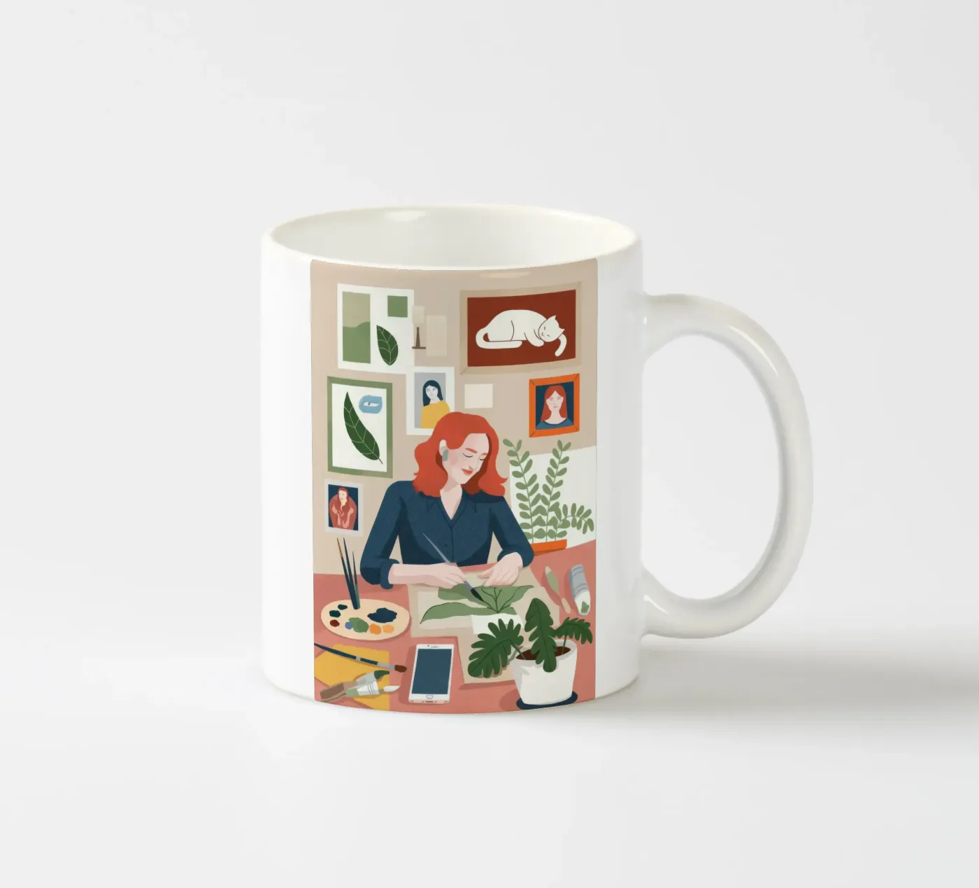 Botanical Workspace Harmony ceramic mug by Fine Sanctuary