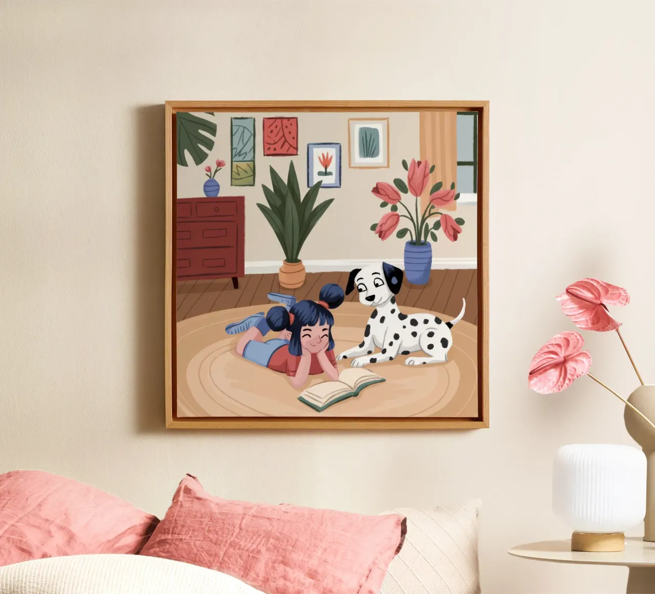 Speels studieverblijf canvas met Baklijst van Fine Sanctuary