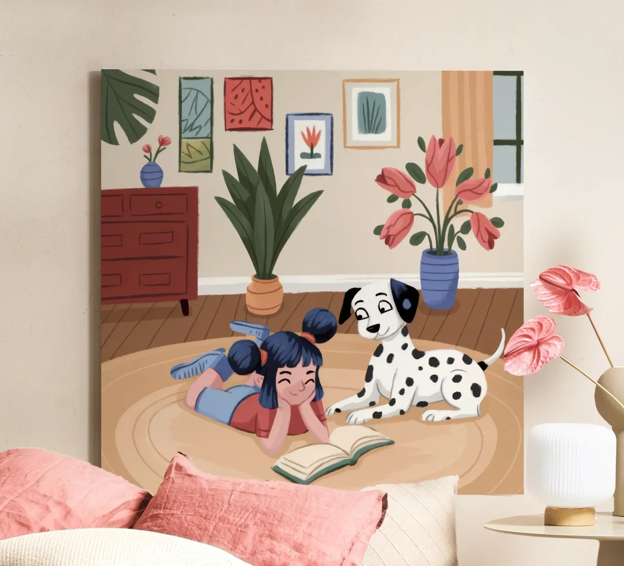 Speels studieverblijf canvas met Baklijst van Fine Sanctuary