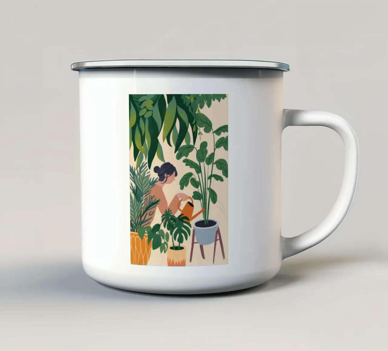 Cura del verde tranquillo tazza in smalto da Fine Sanctuary