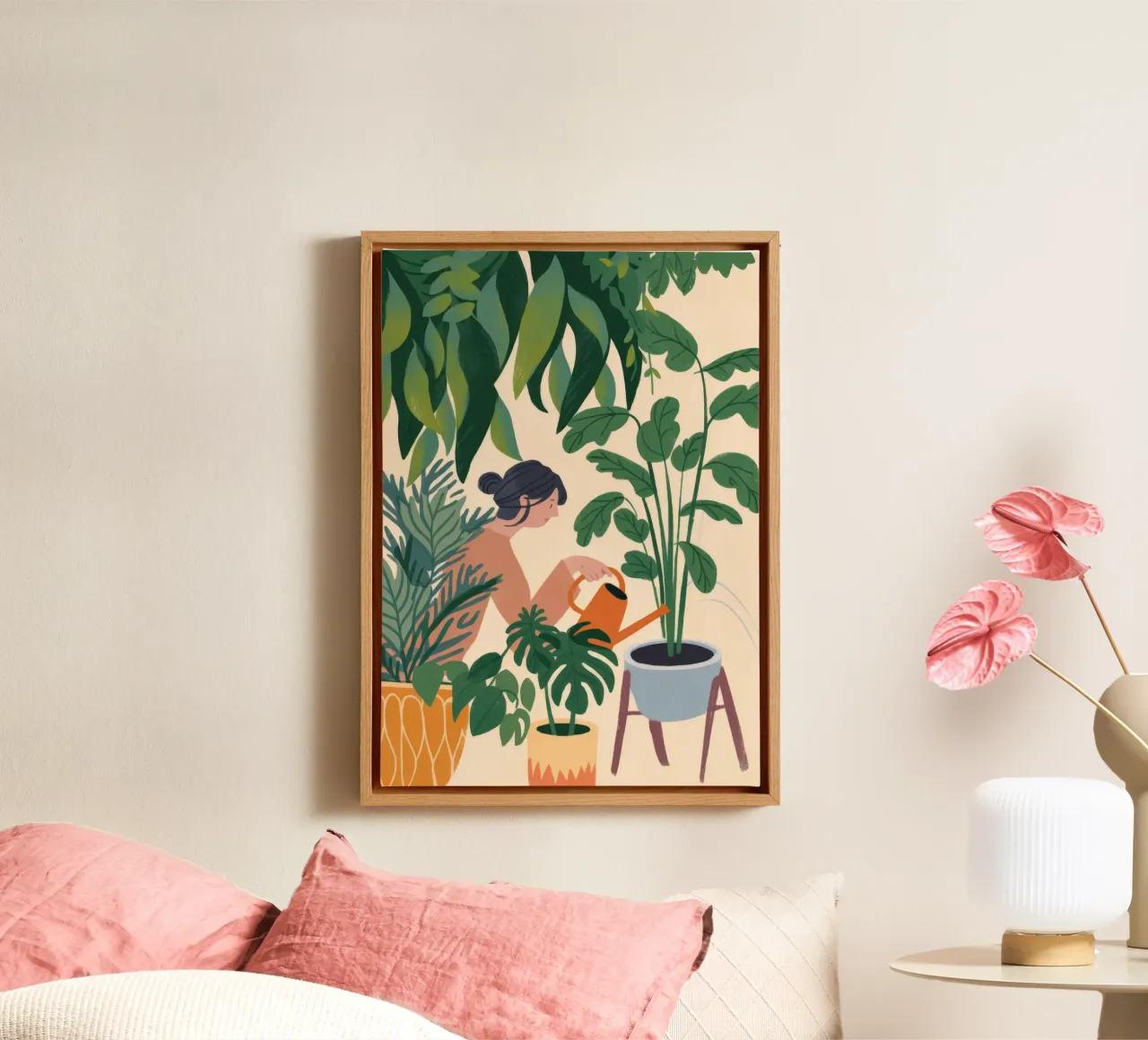 Groene rust canvas van Fine Sanctuary