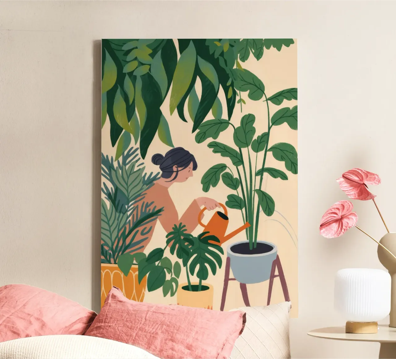 Groene rust canvas van Fine Sanctuary