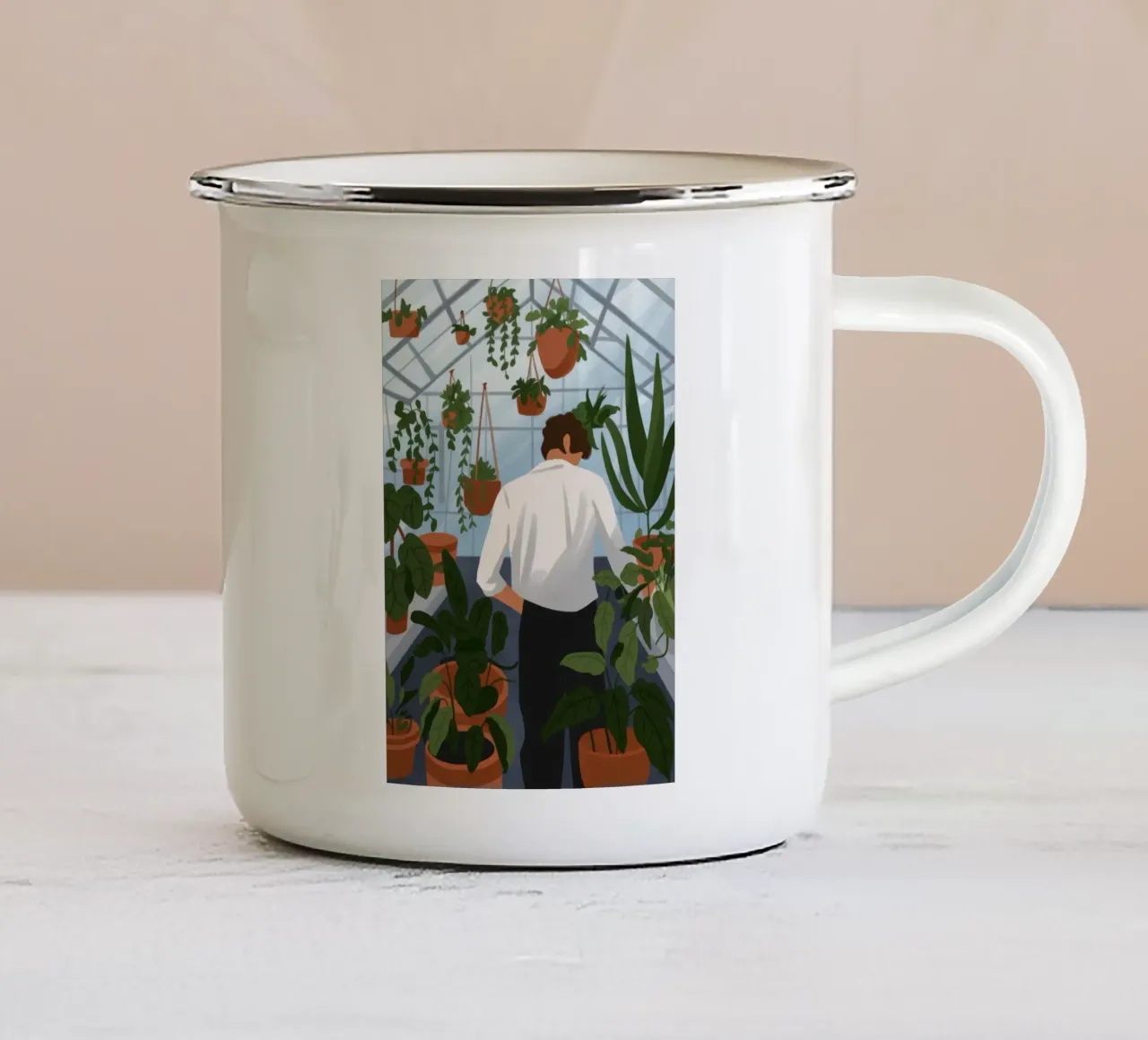 Ritiro in serra tazza in smalto da Fine Sanctuary