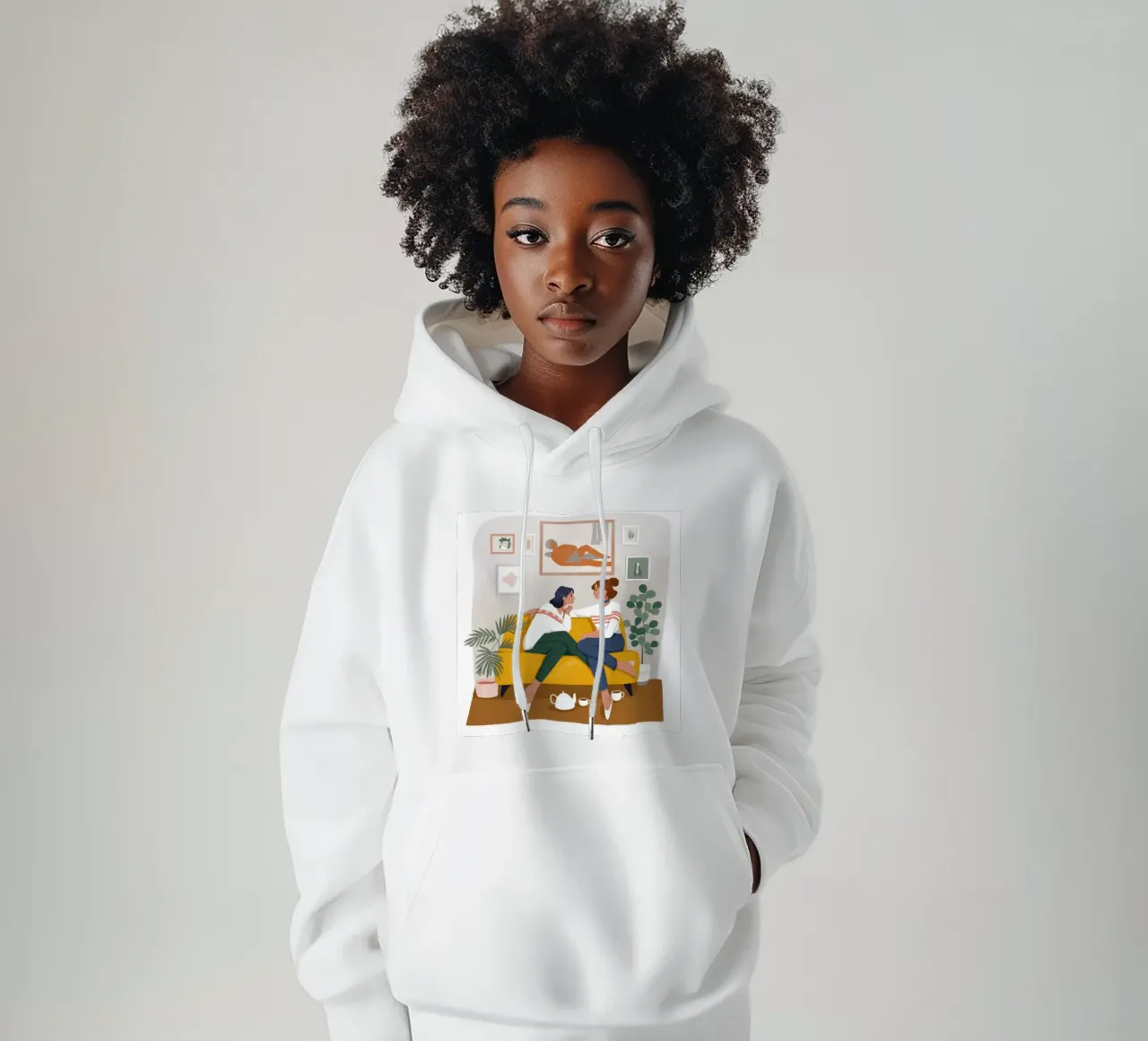 Dialogo botanico accogliente felpa con cappuccio da Fine Sanctuary