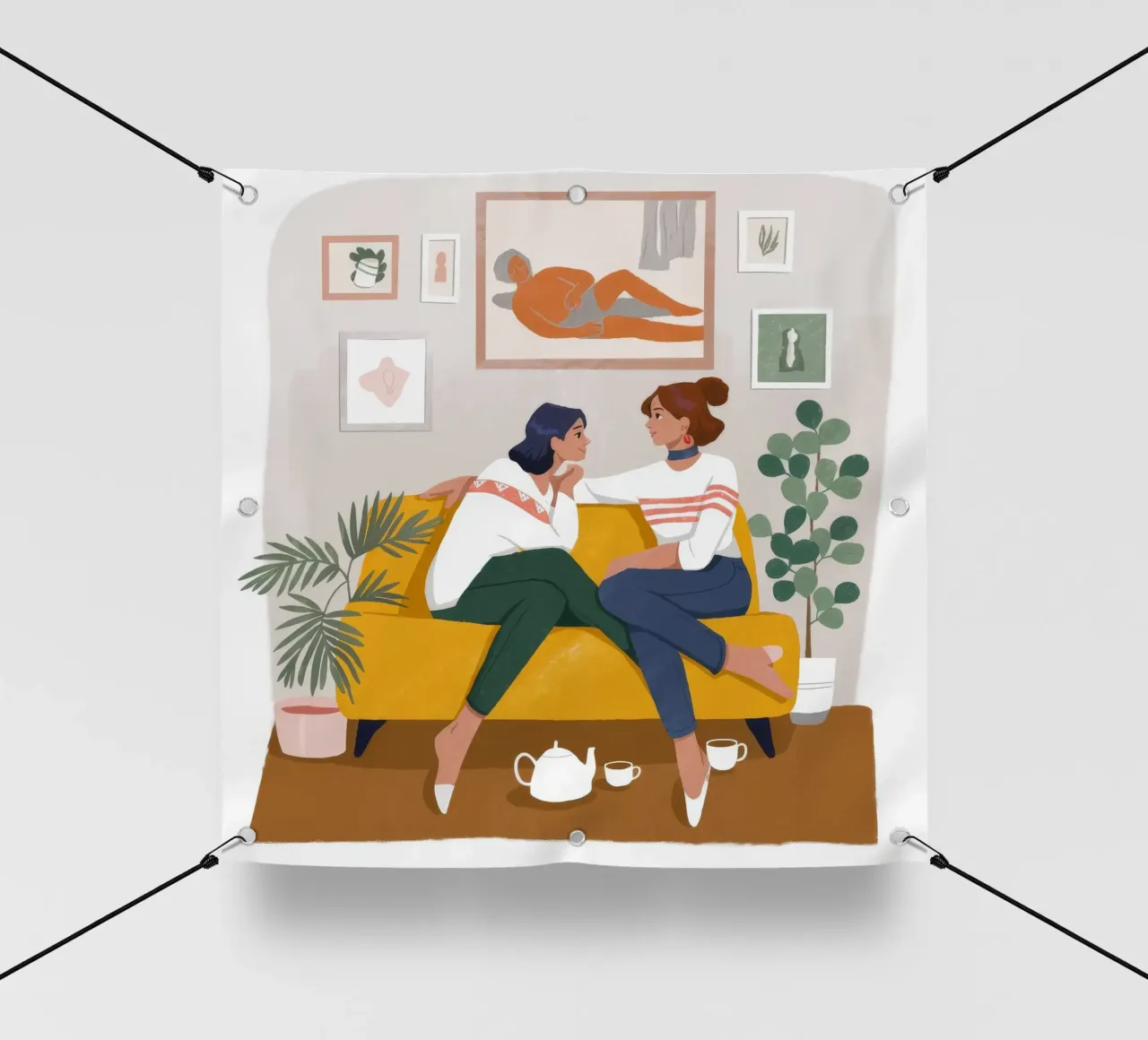 Dialogo botanico accogliente telo in pvc da Fine Sanctuary