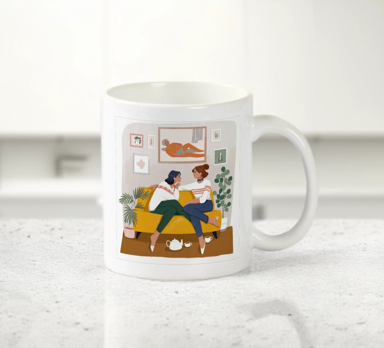 Acogedor diálogo botánico taza de cerámica de Fine Sanctuary