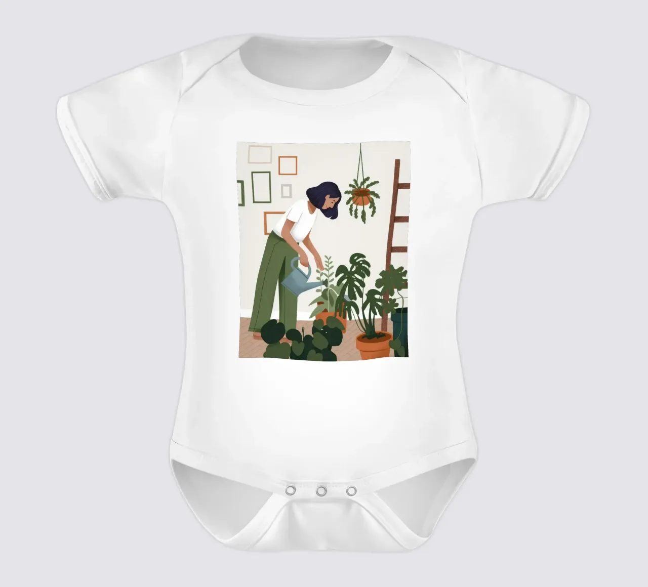 Tender Plant Nurture short-sleeve baby romper by Fine Sanctuary