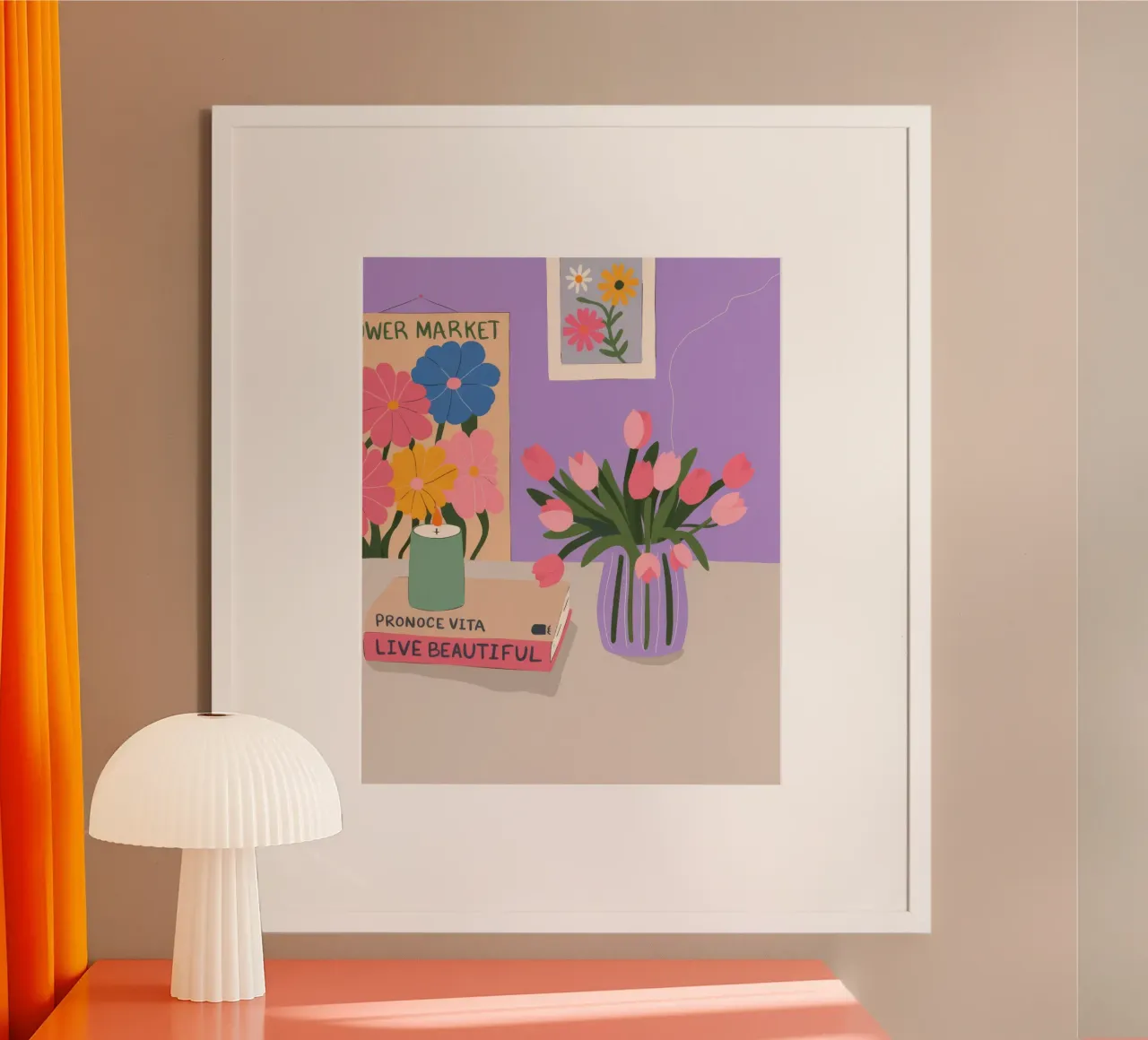 Eleganza del mercato vivace poster con telaio in plastica da Fine Sanctuary