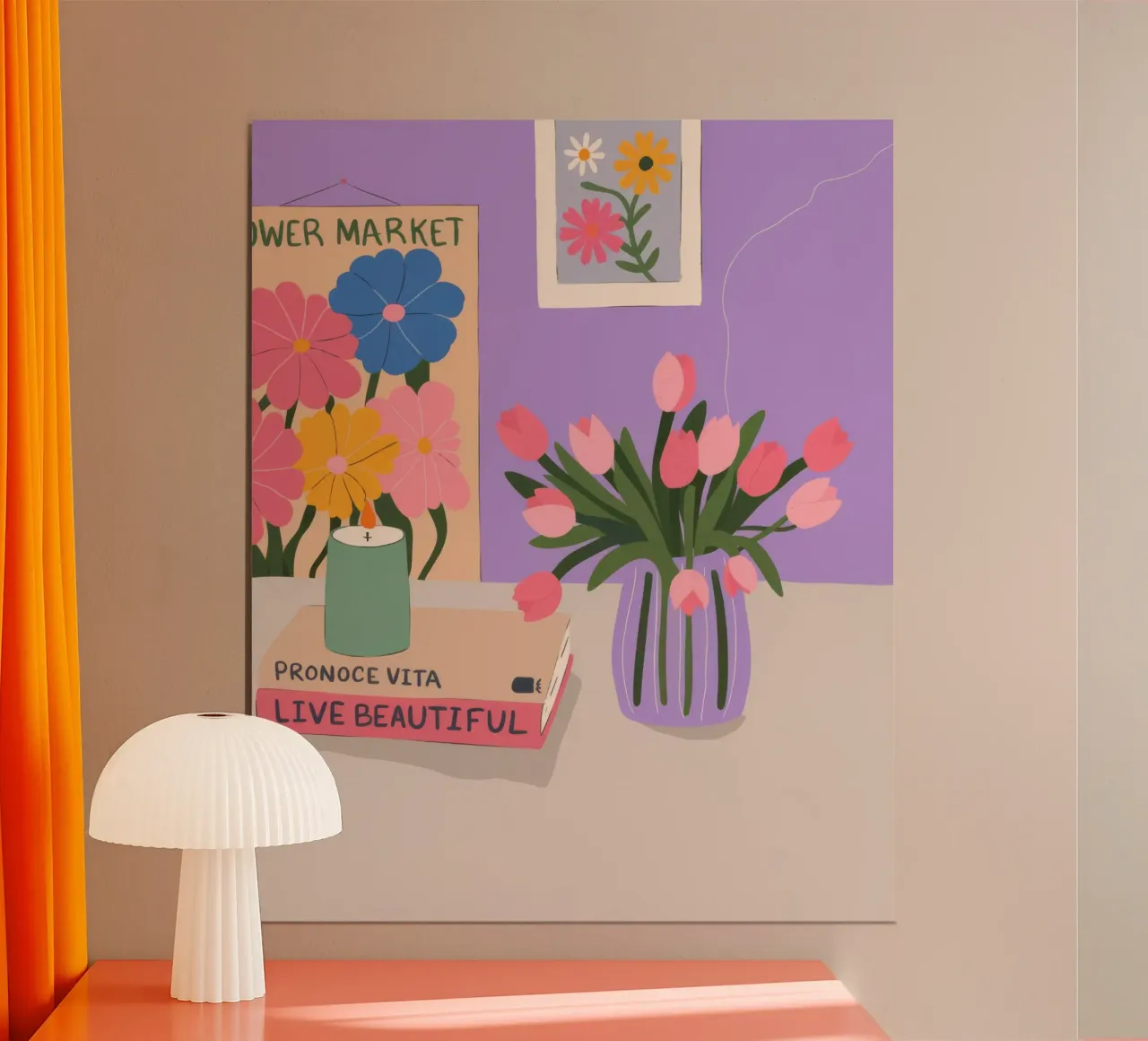 Eleganza del mercato vivace poster con telaio in plastica da Fine Sanctuary