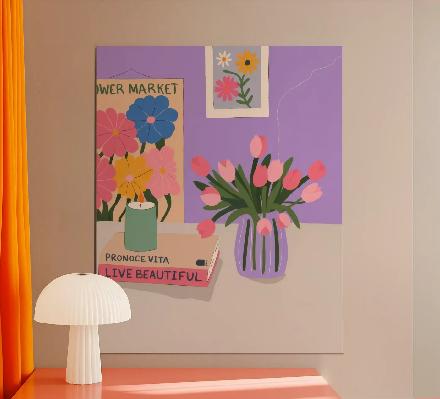 Levendige markt Elegantie poster van Fine Sanctuary