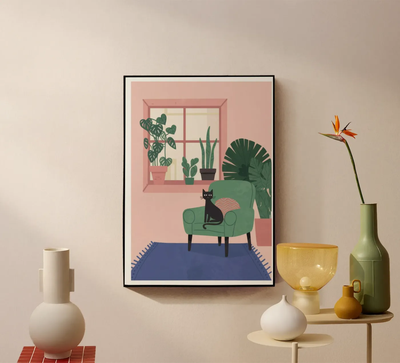 Rustig groen gezelschap acryl van Fine Sanctuary