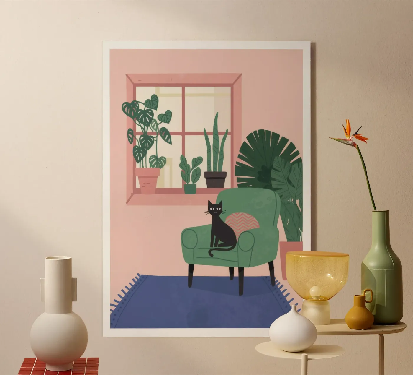 Rustig groen gezelschap acryl van Fine Sanctuary