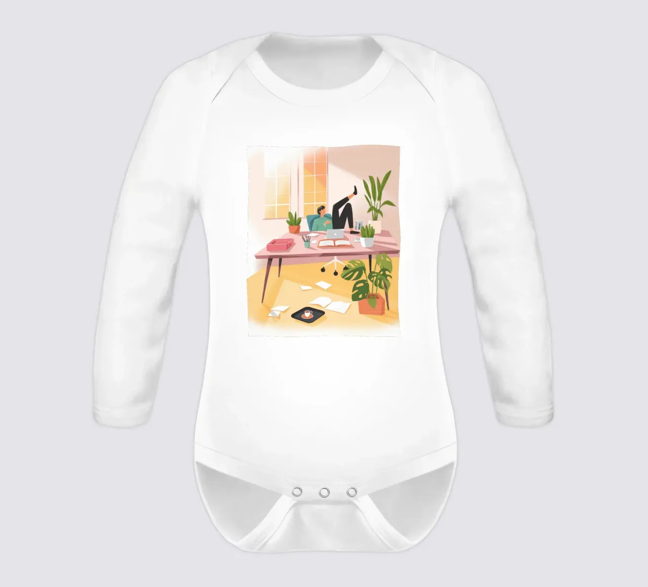 Ätherischer Arbeitsbereich Harmonie Langarm Babybody von Fine Sanctuary
