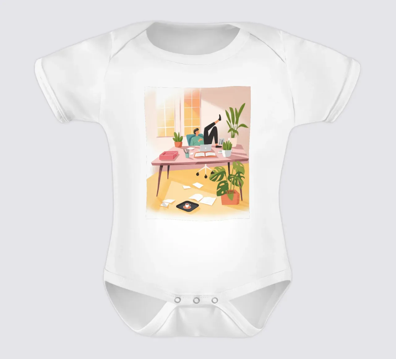 Ätherischer Arbeitsbereich Harmonie Kurzarm Babybody von Fine Sanctuary