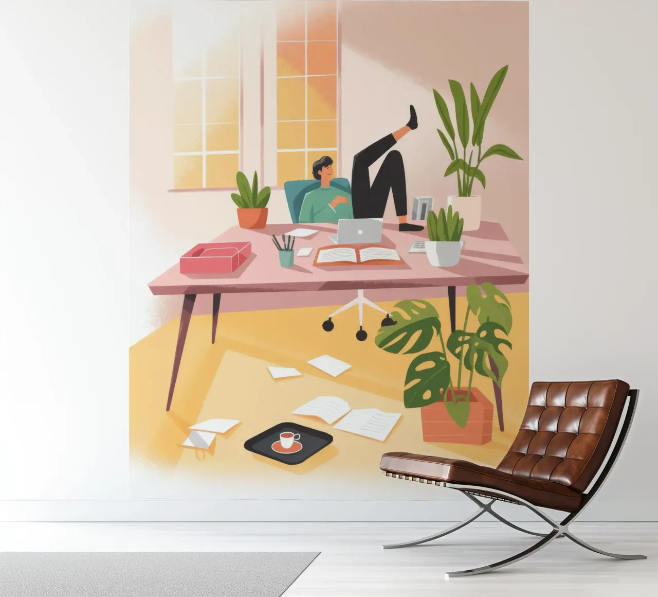 Ethereal Workspace Harmony photo wallpaper by Fine Sanctuary