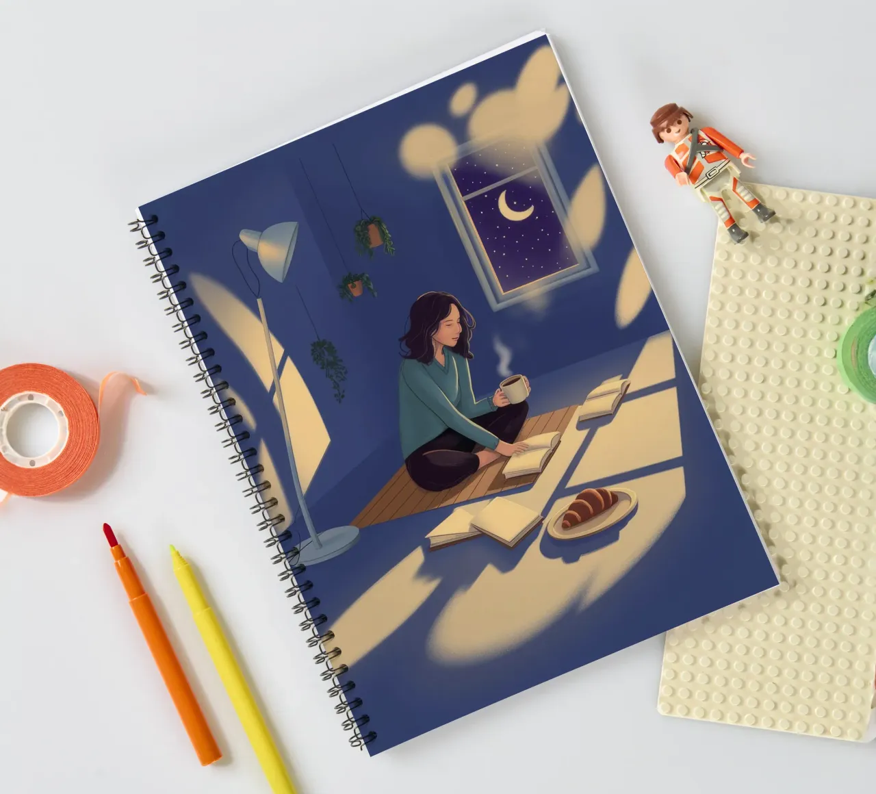 Nachtelijke creatieve ruimte notitieboek met spiraal van Fine Sanctuary