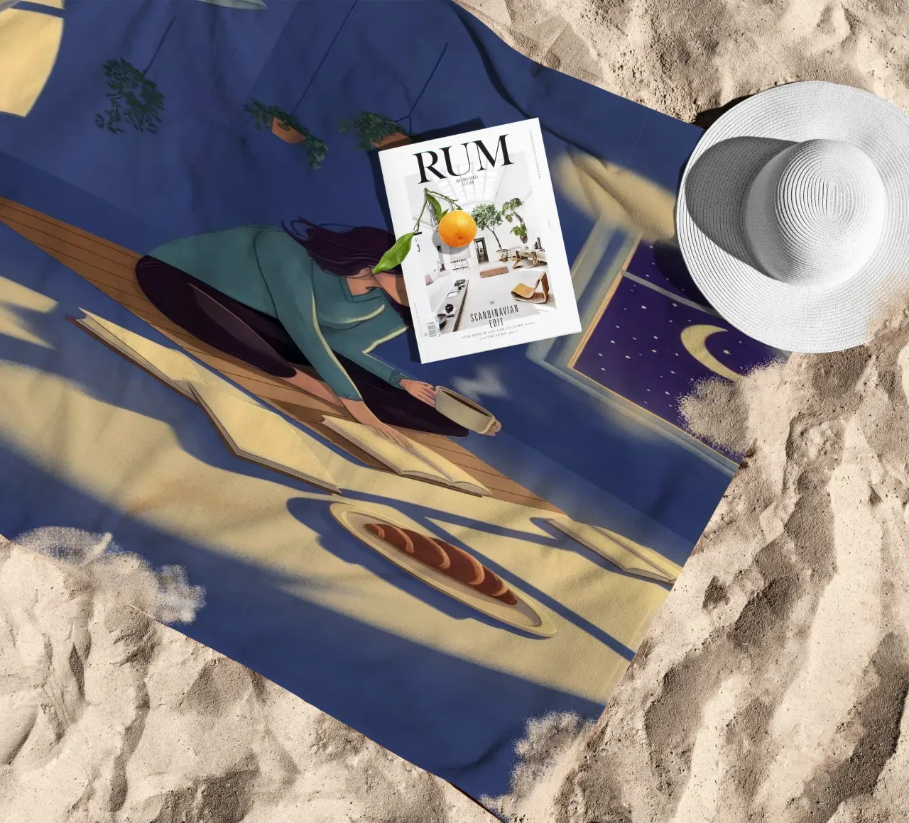 Spazio creativo notturno telo mare da Fine Sanctuary