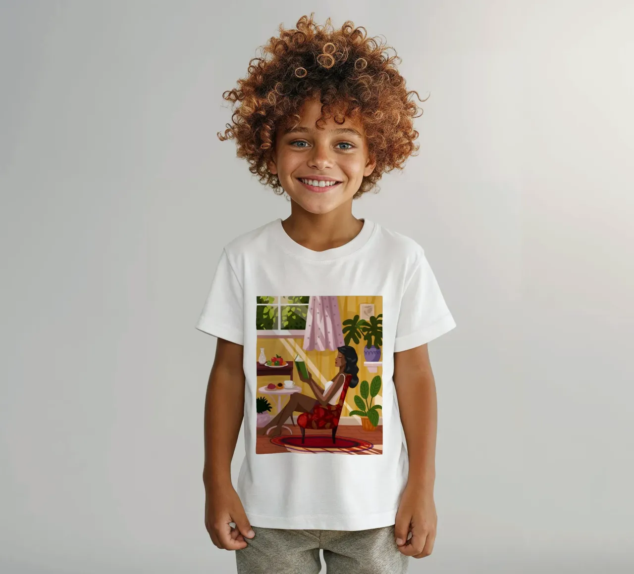Angolo di lettura illuminato dal sole t-shirt bambini da Fine Sanctuary
