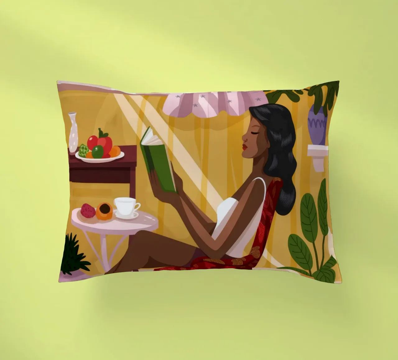 Sunlit Reading Nook decorative cushion by Fine Sanctuary