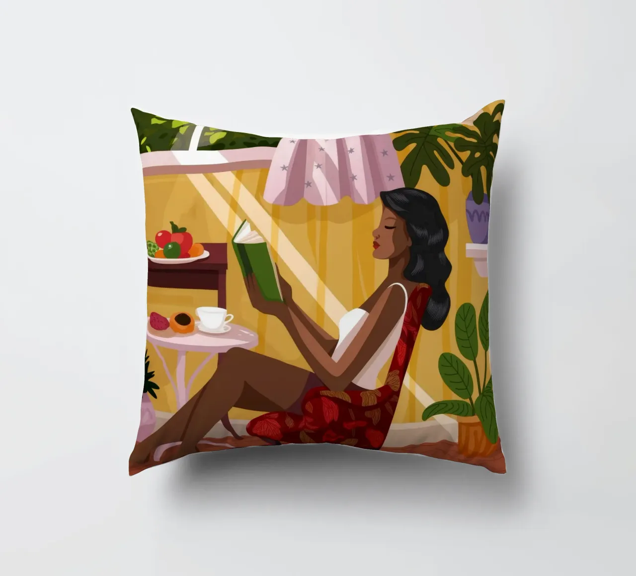 Sunlit Reading Nook decorative cushion by Fine Sanctuary