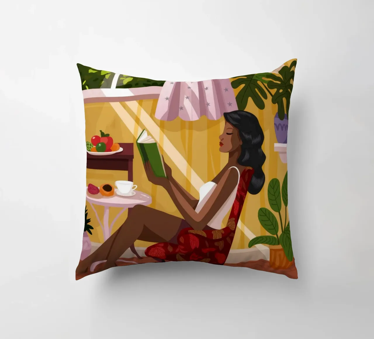 Sunlit Reading Nook decorative cushion by Fine Sanctuary