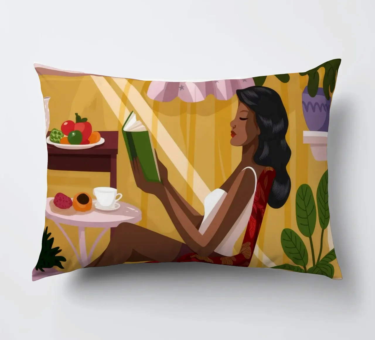 Sunlit Reading Nook decorative cushion by Fine Sanctuary