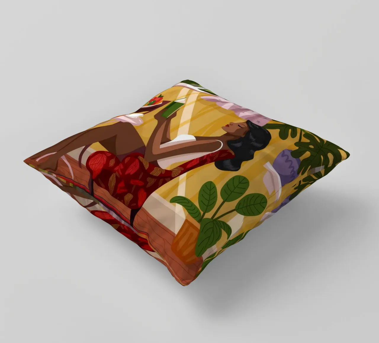 Sunlit Reading Nook decorative cushion by Fine Sanctuary