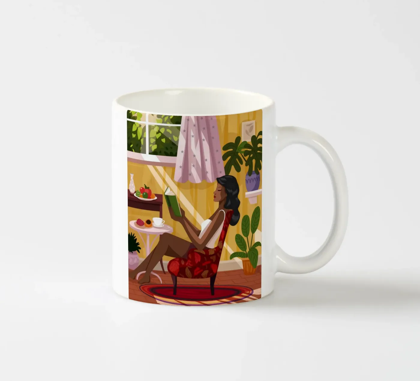 Sunlit Reading Nook ceramic mug by Fine Sanctuary