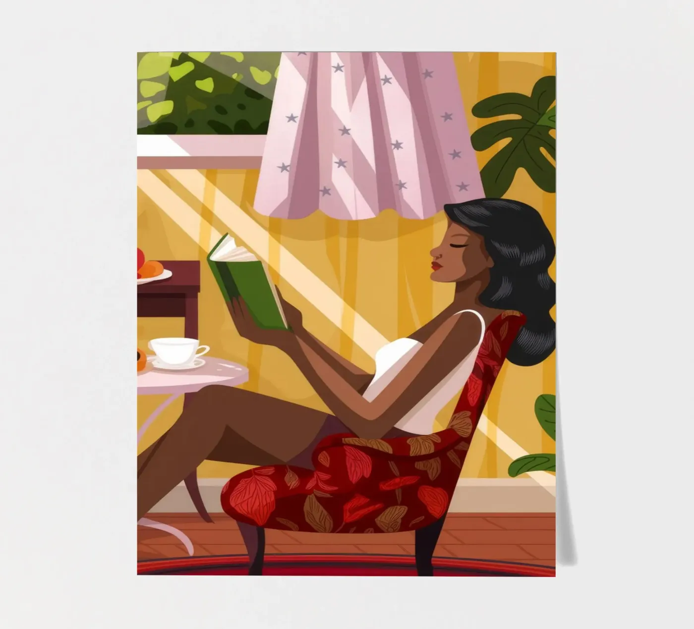 Sunlit Reading Nook sticker sheet by Fine Sanctuary