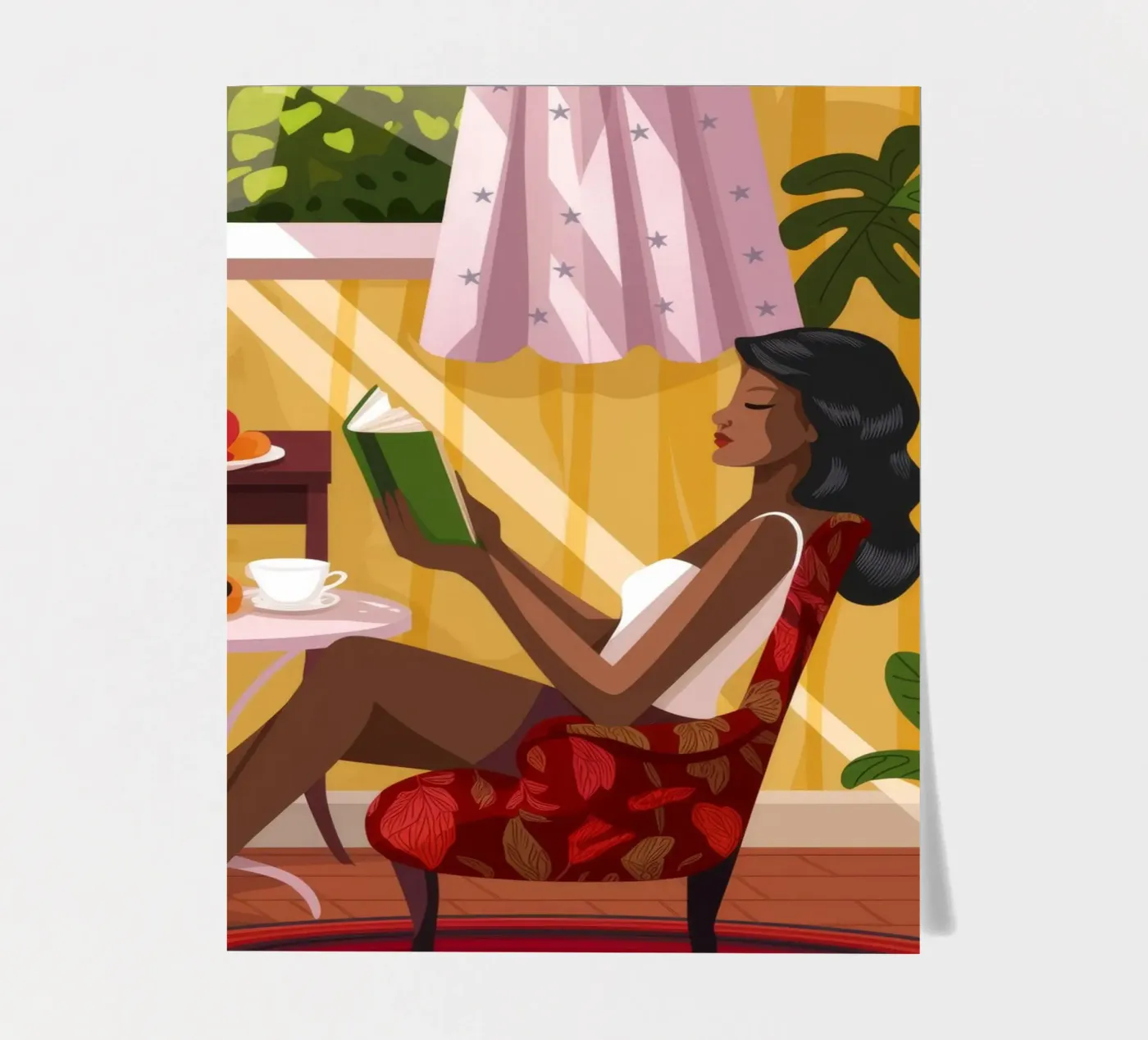 Sunlit Reading Nook sticker sheet by Fine Sanctuary