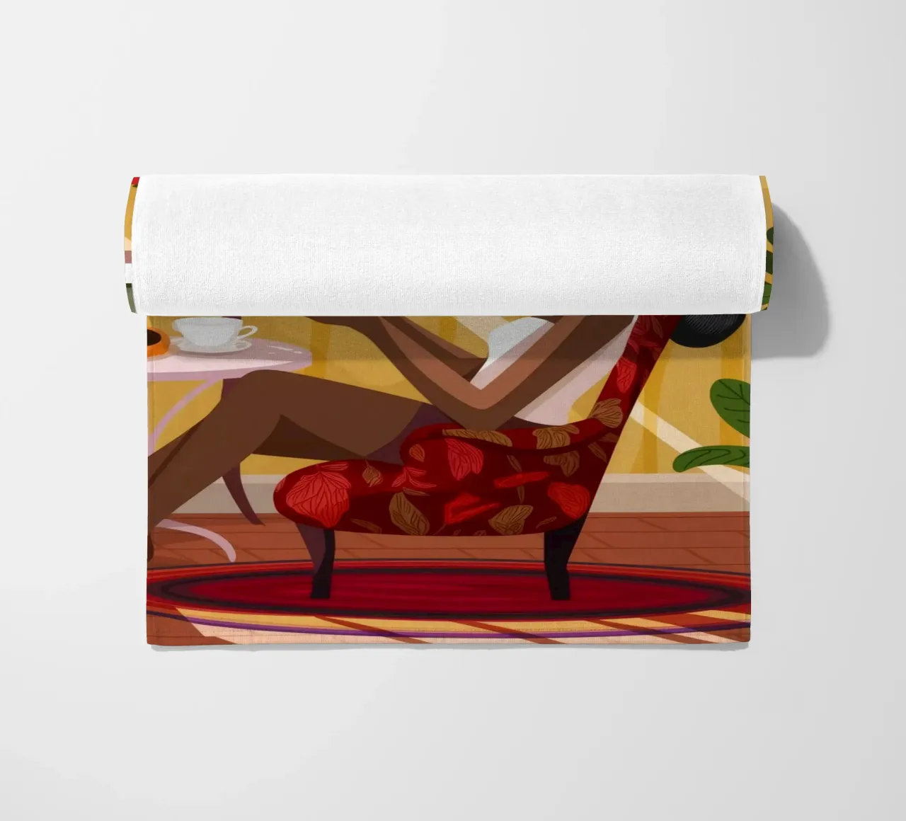 Sunlit Reading Nook beach towel by Fine Sanctuary