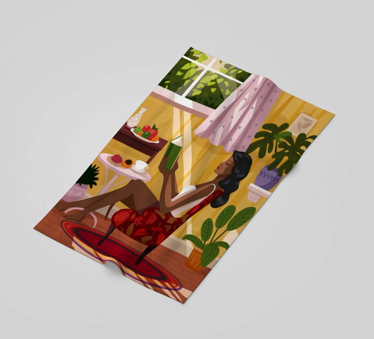 Sunlit Reading Nook beach towel by Fine Sanctuary