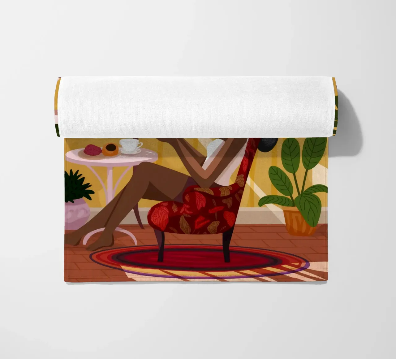 Sunlit Reading Nook beach towel by Fine Sanctuary