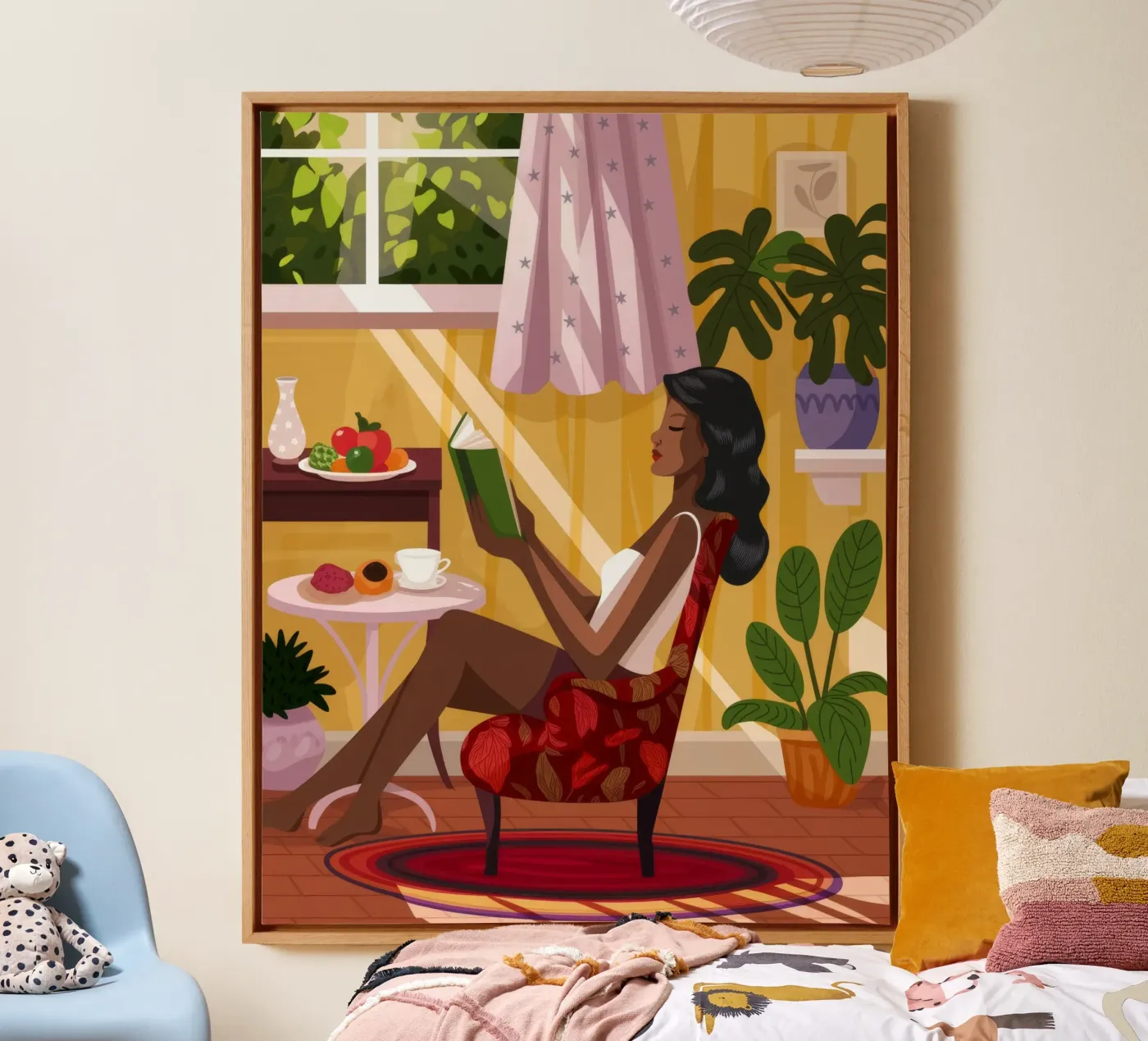 Zonovergoten leeshoek canvas van Fine Sanctuary