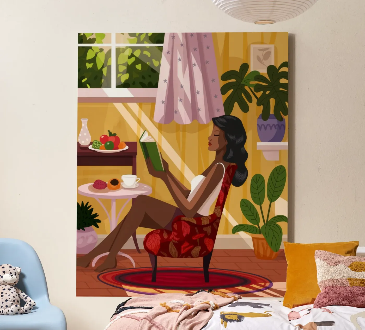 Sunlit Reading Nook canvas by Fine Sanctuary