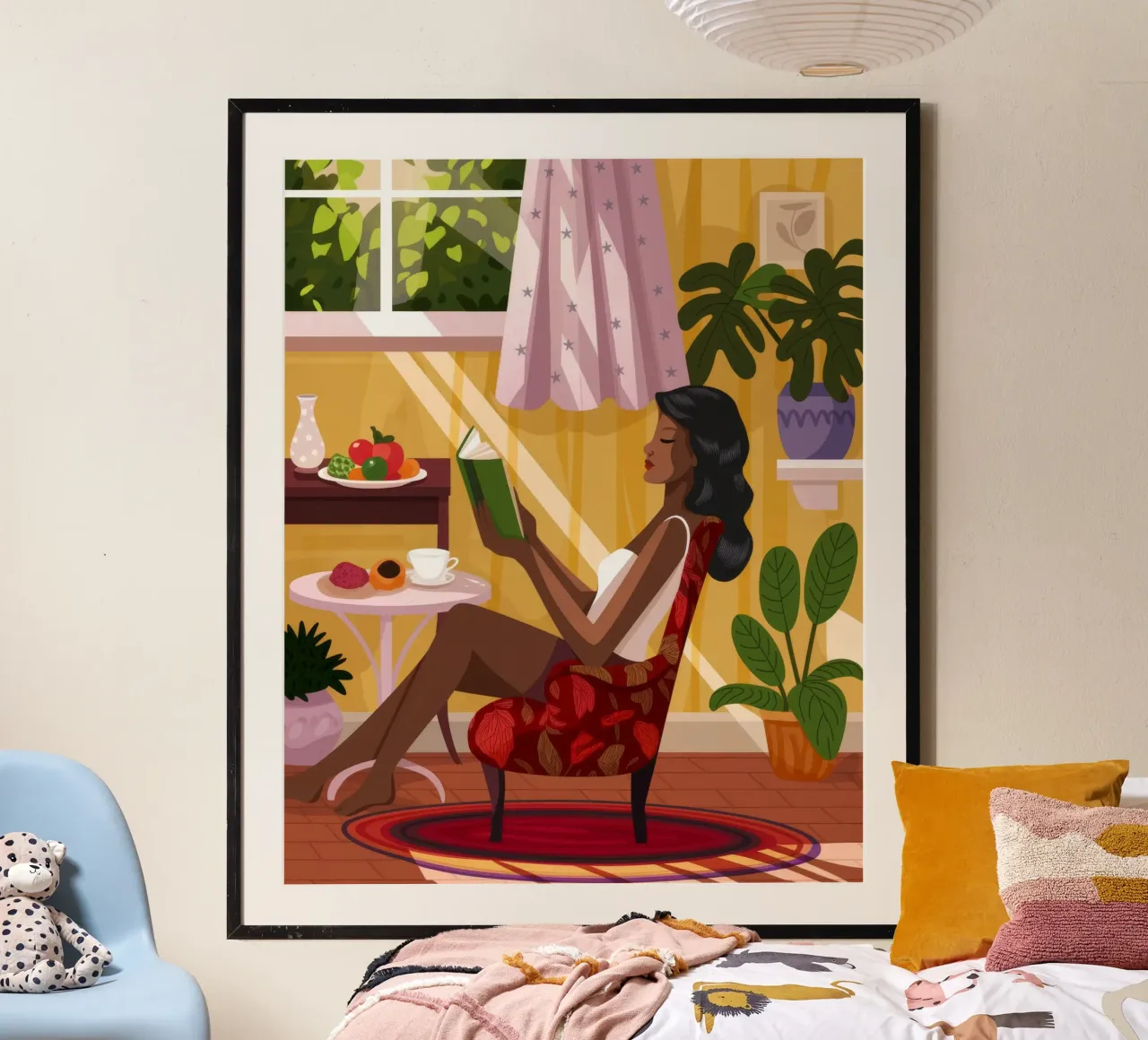 Sonnenbeschienene Leseecke Poster von Fine Sanctuary