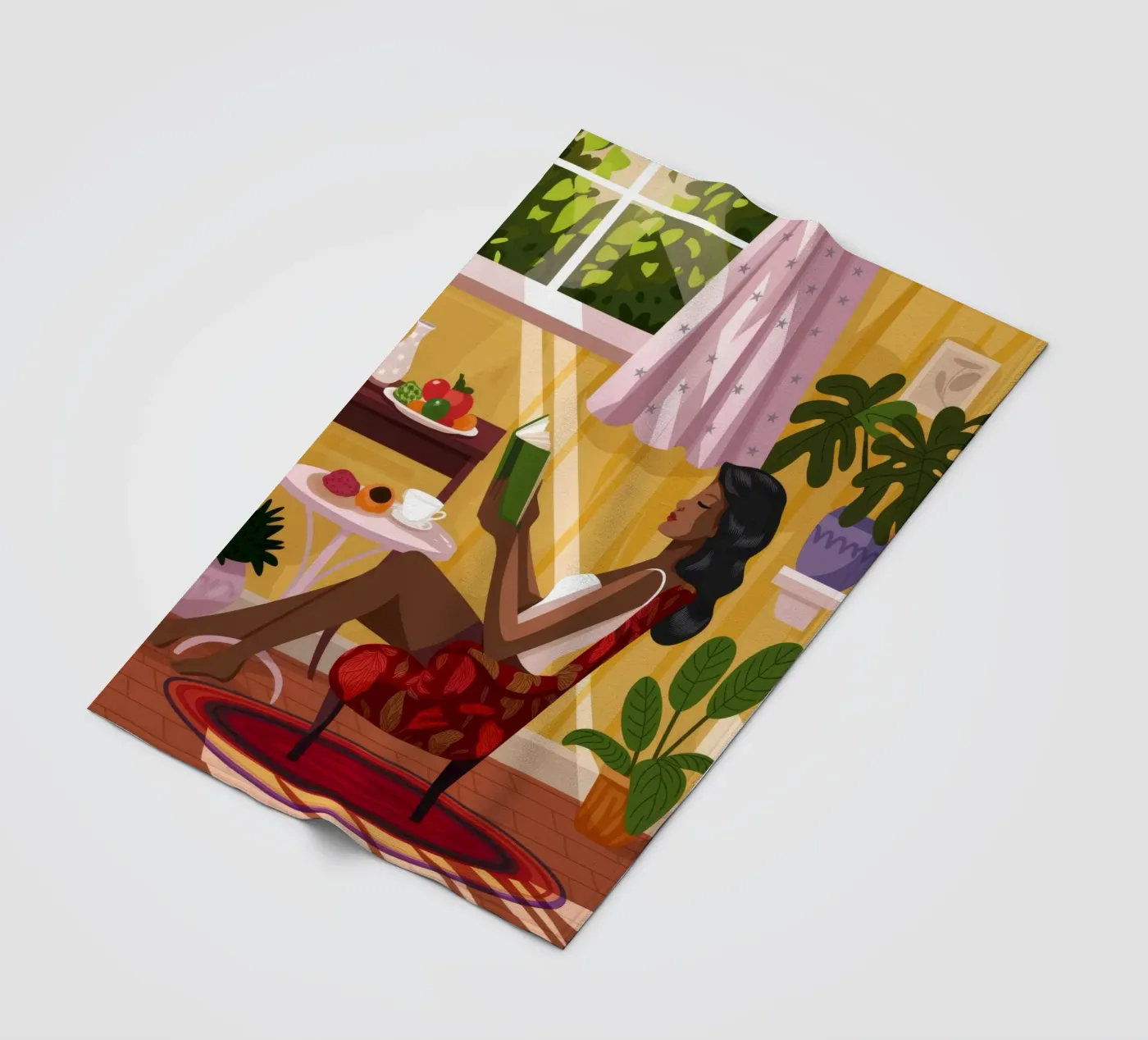 Sunlit Reading Nook fleece blanket by Fine Sanctuary