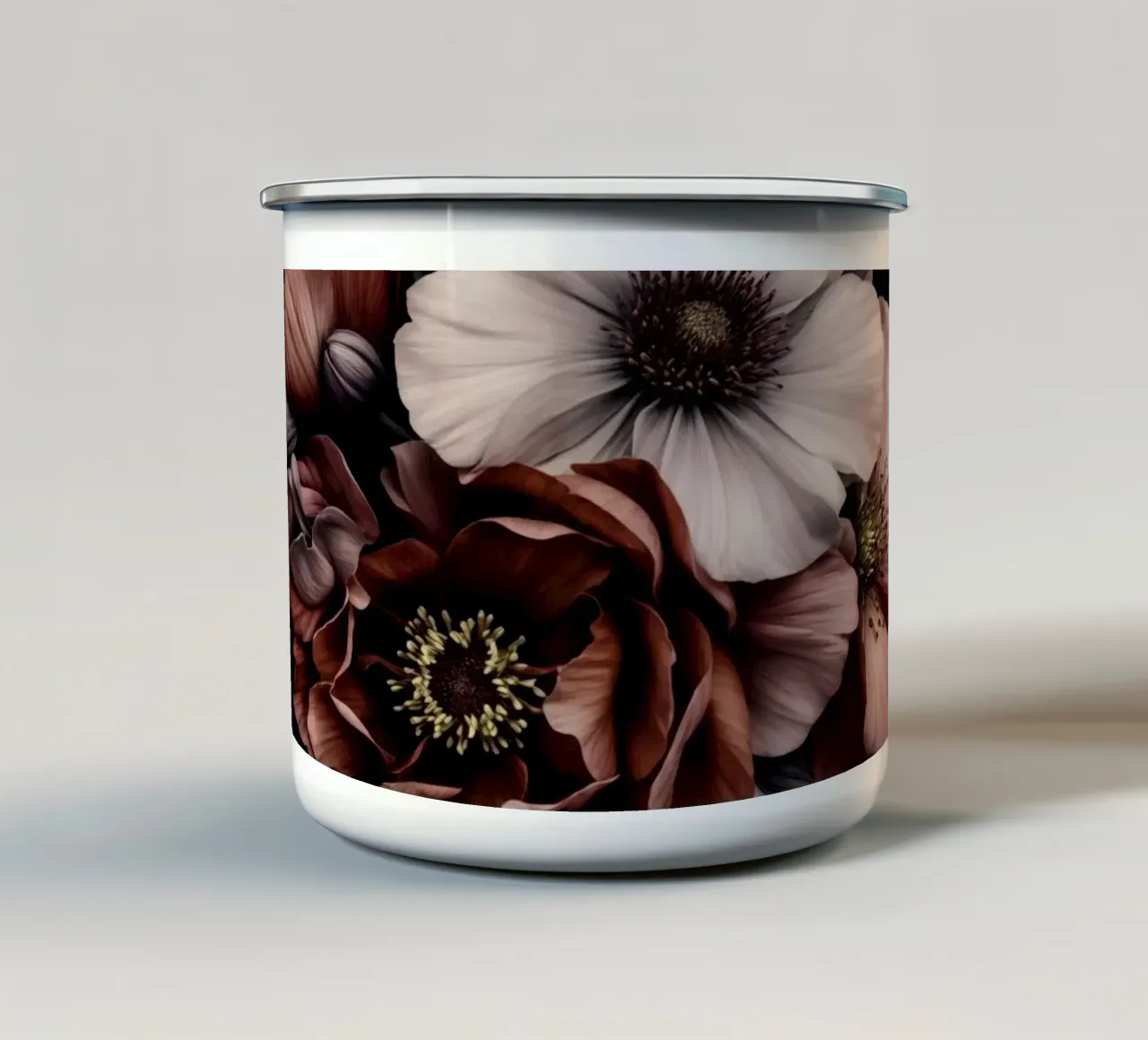 Twilight Floral Symphony In Baroque Tones enamel mug by Andrea Haase Floral Passion